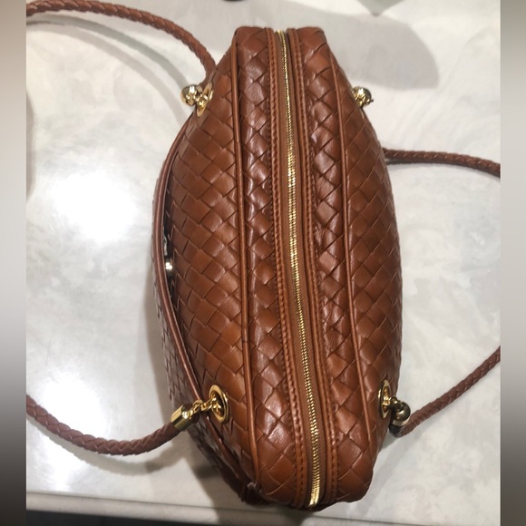VINTAGE BOTTEGA VENETA Intrecciato Napa Shoulder Bag  Brown Gold HW - Picture 6 of 14
